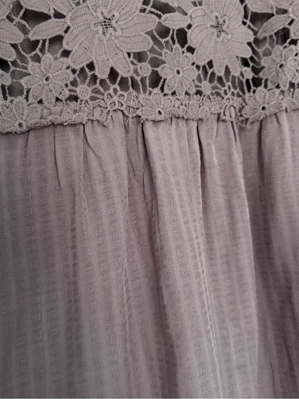 Romantic Lace V-Neck Bohemian Flowy Shirt 3/4 Flare Sleeve Casual Blouse Top S - Picture 6 of 6